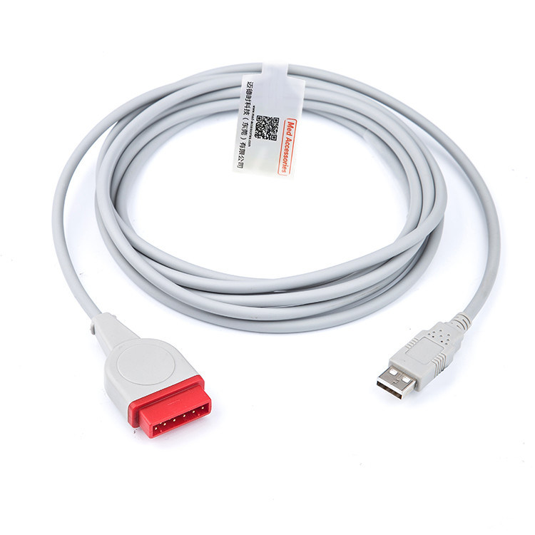 Grey TPU IBP Adapter Cable bền tương thích cho GE Marquette đến USB