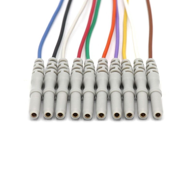 10 Chất chì phụ kiện giám sát bệnh nhân khác Cáp EEG Dia 1.5mm Với cốc mạ vàng