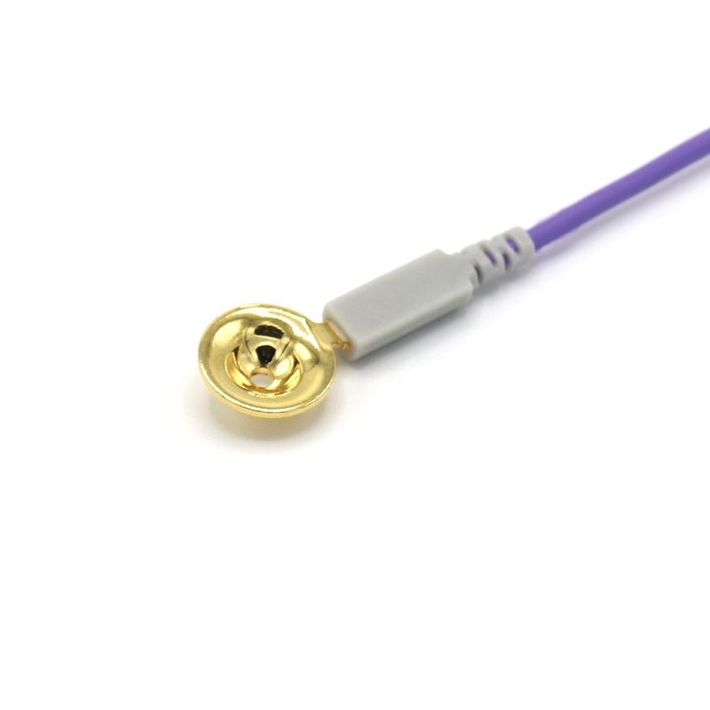 10 Chất chì phụ kiện giám sát bệnh nhân khác Cáp EEG Dia 1.5mm Với cốc mạ vàng