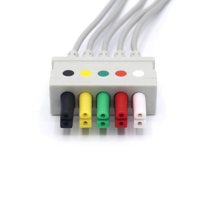 Sợi dây dẫn ECG ổn định không có latex, 0012-00-1261-07 AHA Cáp ECG IEC