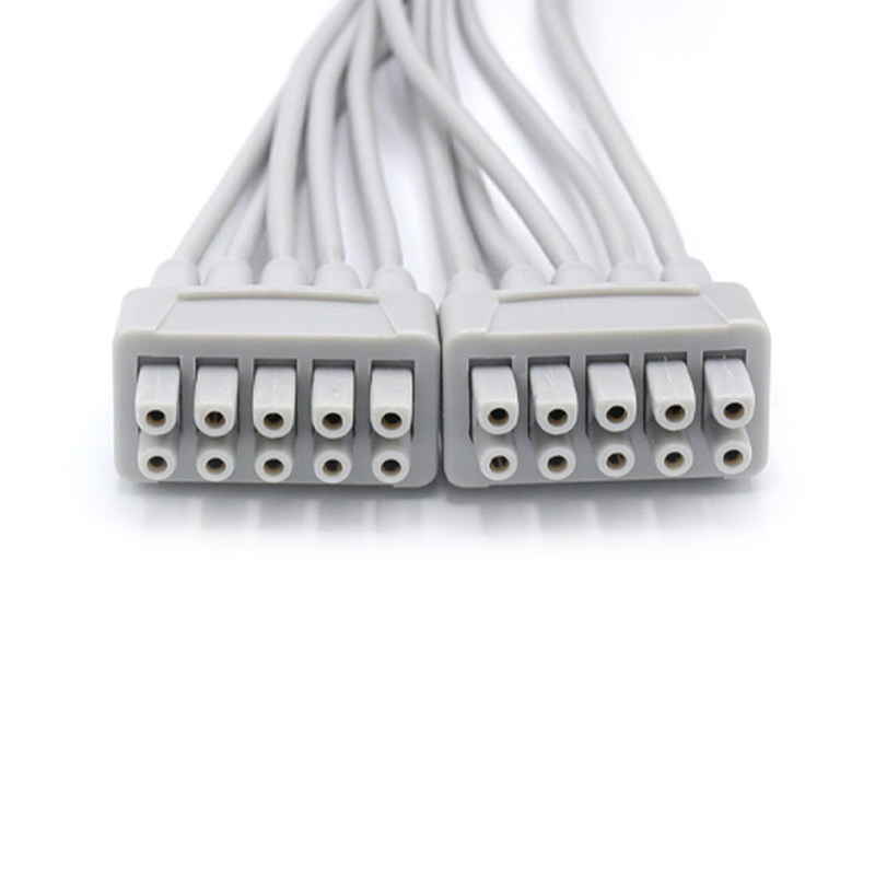 GE Marquette EKG Cáp 10 dẫn màu xám tương thích ổn định
