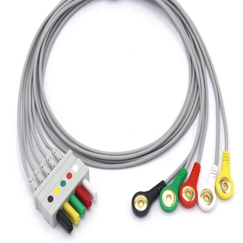 Sợi dây dẫn ECG ổn định không có latex, 0012-00-1261-07 AHA Cáp ECG IEC