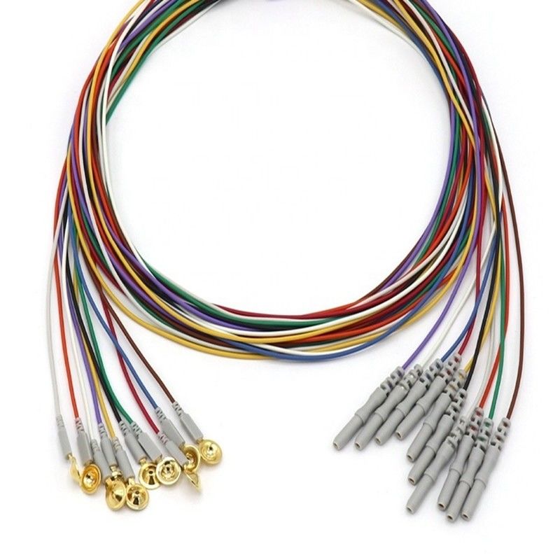 10 Chất chì phụ kiện giám sát bệnh nhân khác Cáp EEG Dia 1.5mm Với cốc mạ vàng