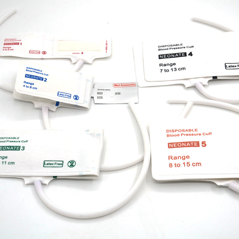Phụ kiện Med ISO13485 NIBP Cuff TPU dùng một lần cho trẻ sơ sinh Người lớn