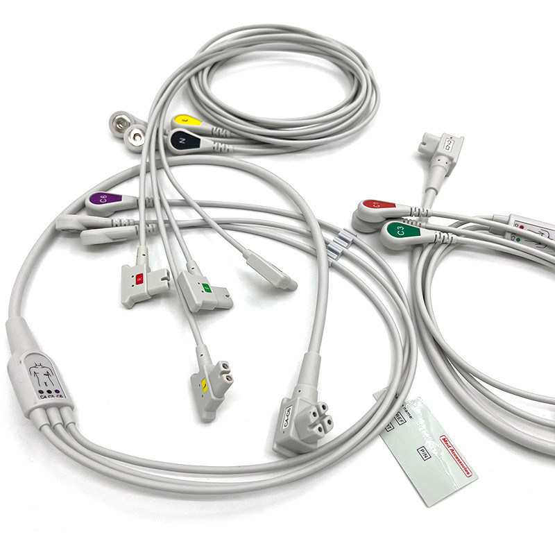 PH 10 dẫn TC30 dẫn dây ECG giám sát cáp màu xám màu Latex miễn phí đa chức năng