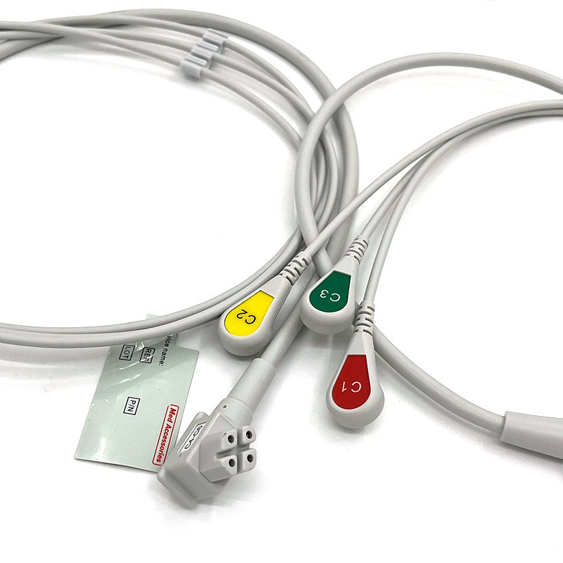 PH 10 dẫn TC30 dẫn dây ECG giám sát cáp màu xám màu Latex miễn phí đa chức năng