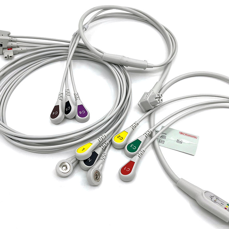 PH 10 dẫn TC30 dẫn dây ECG giám sát cáp màu xám màu Latex miễn phí đa chức năng