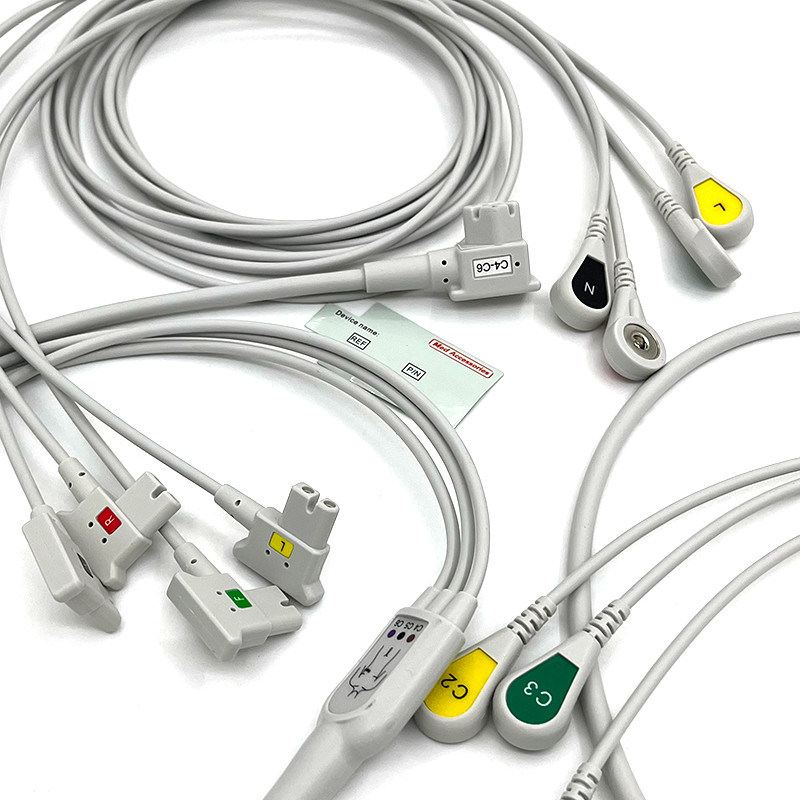 PH 10 dẫn TC30 dẫn dây ECG giám sát cáp màu xám màu Latex miễn phí đa chức năng