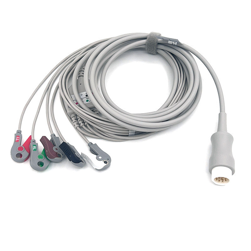 HP 12Pin 5 lead WIRES ECG Monitor Cable Xám Màu Latex miễn phí đa chức năng