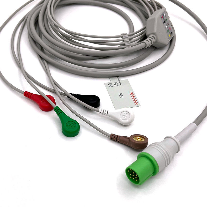 GE Helige 10 Pin ECG 5lead ECG Med phụ kiện Cáp giám sát ECG y tế đa dụng 0.9m Kích thước