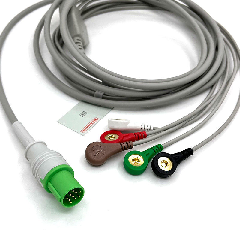 GE Helige 10 Pin ECG 5lead ECG Med phụ kiện Cáp giám sát ECG y tế đa dụng 0.9m Kích thước
