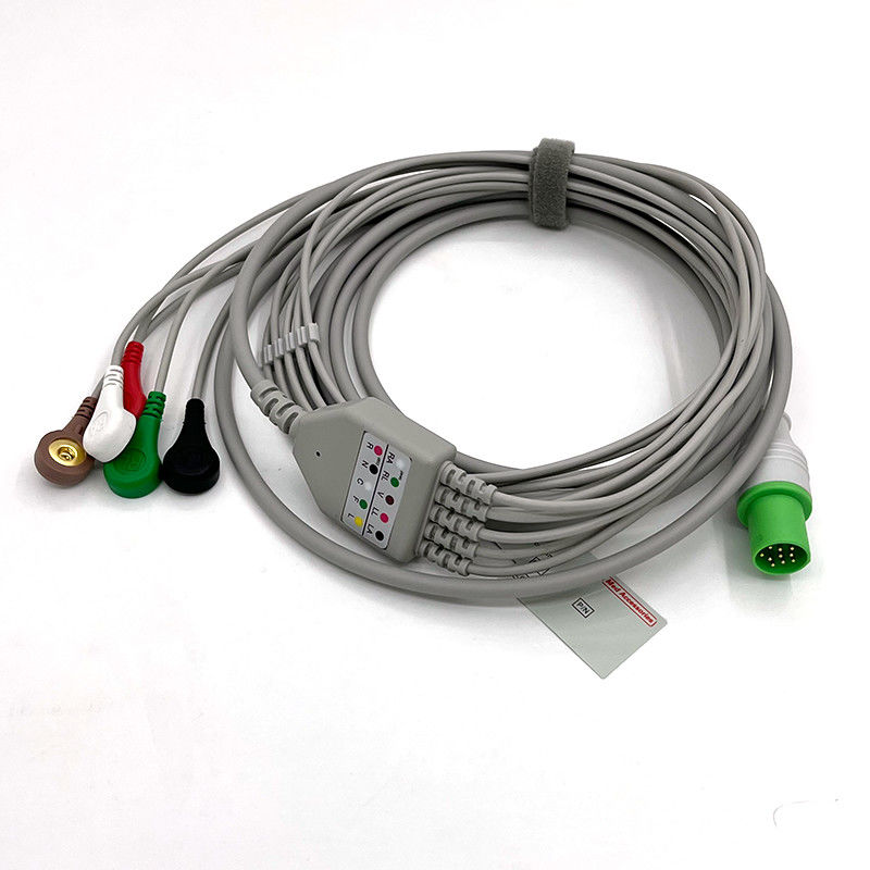 GE Helige 10 Pin ECG 5lead ECG Med phụ kiện Cáp giám sát ECG y tế đa dụng 0.9m Kích thước