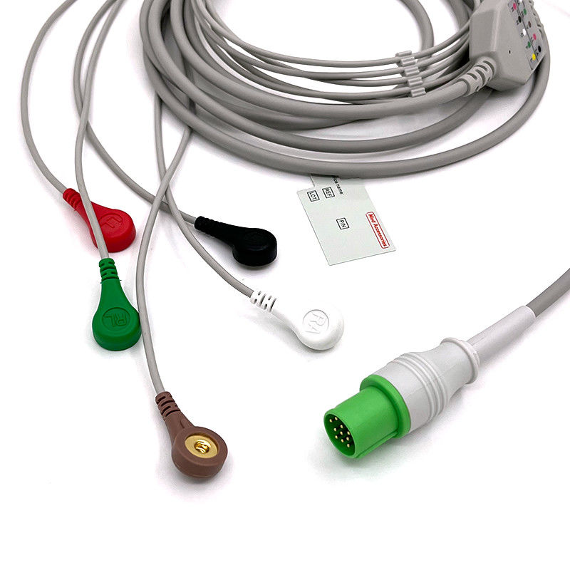 GE Helige 10 Pin ECG 5lead ECG Med phụ kiện Cáp giám sát ECG y tế đa dụng 0.9m Kích thước