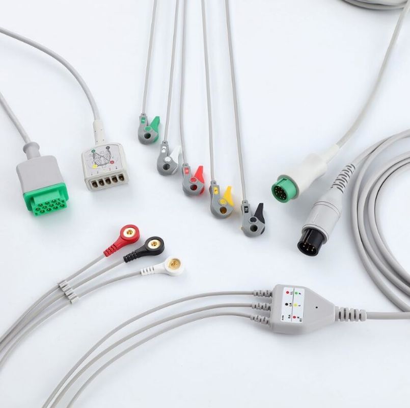 GE Helige 10 Pin ECG Monitor Cable For Medical Accessories kích thước 0,9m