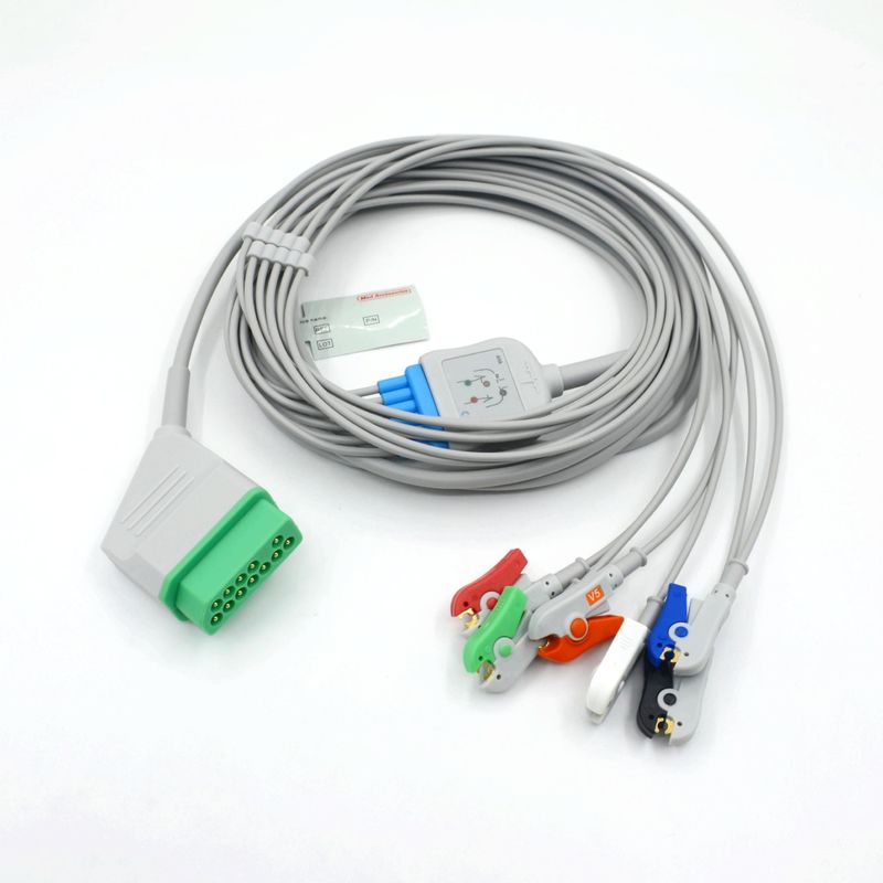 Phù hợp Nihon Kohden 12 Pin 6 dẫn cáp giám sát ECG cho phụ kiện y tế