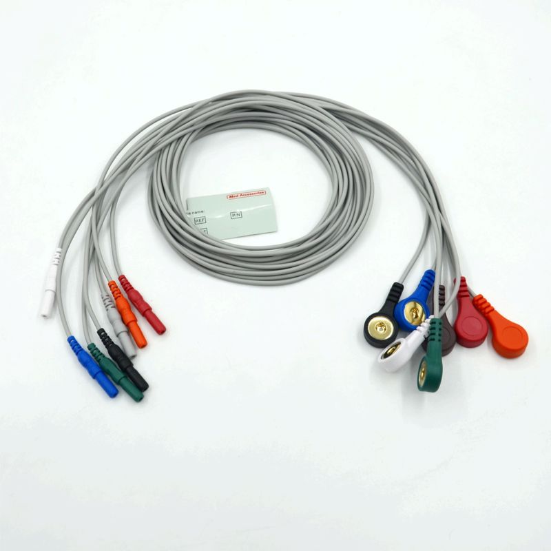 Chất lượng cao Din loại 7 dẫn Snap Holter Recorder Ecg dẫn dây