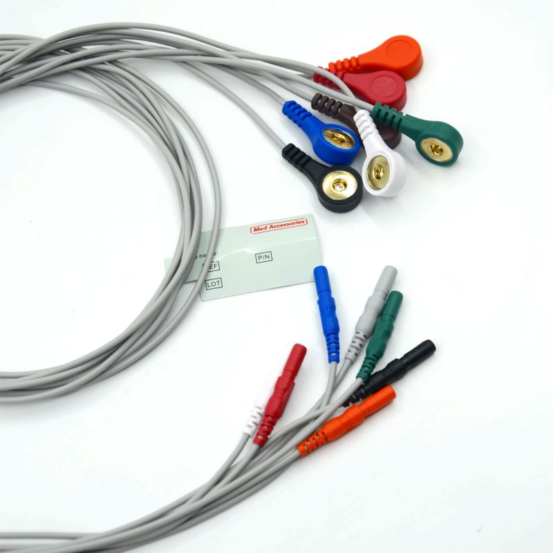 Chất lượng cao Din loại 7 dẫn Snap Holter Recorder Ecg dẫn dây