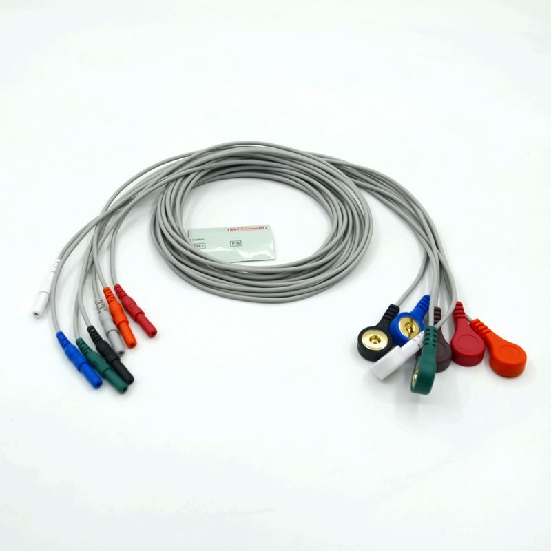 Chất lượng cao Din loại 7 dẫn Snap Holter Recorder Ecg dẫn dây