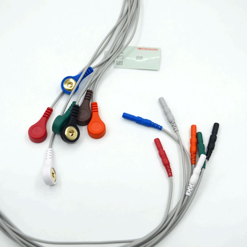 Chất lượng cao Din loại 7 dẫn Snap Holter Recorder Ecg dẫn dây