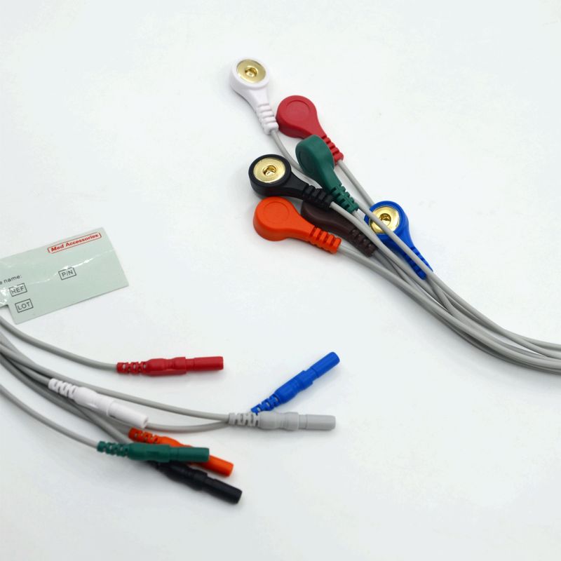 Chất lượng cao Din loại 7 dẫn Snap Holter Recorder Ecg dẫn dây