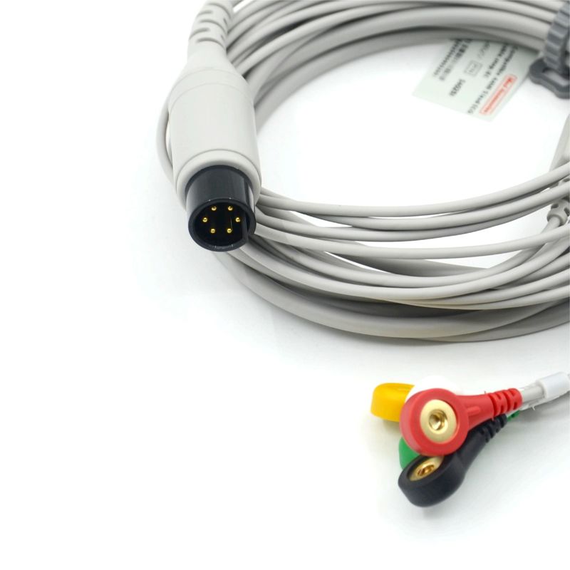 Hoàn hợp AAMI Hoàn hợp 5 Cáp ECG chì IEC Snap cho phụ kiện y tế