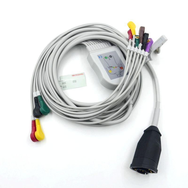 Tương thích Zoll 10 dẫn Snap loại IEC tiêu chuẩn EKG cáp và dây