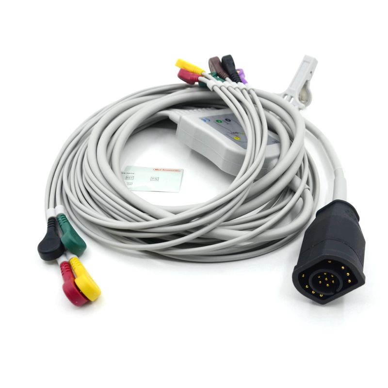 Tương thích Zoll 10 dẫn Snap loại IEC tiêu chuẩn EKG cáp và dây