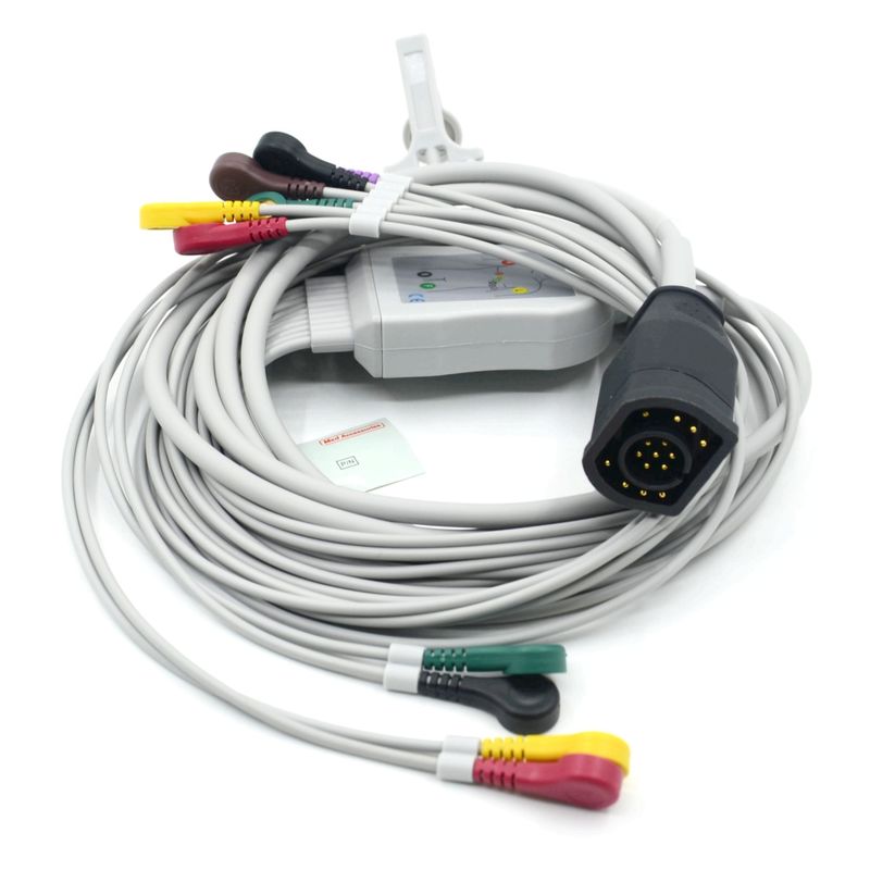 Tương thích Zoll 10 dẫn Snap loại IEC tiêu chuẩn EKG cáp và dây