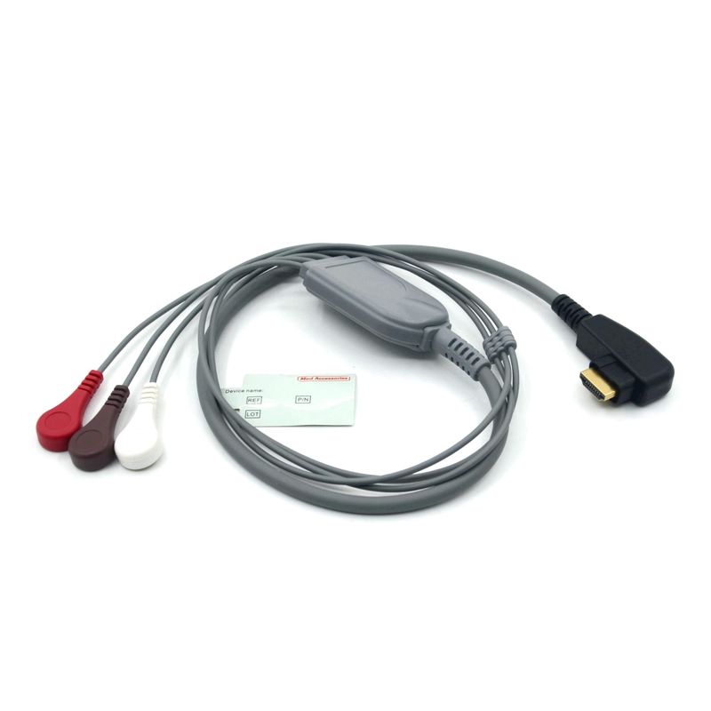 Cáp ECG Holter Đầu dò 3 Chìa Snap AHA/IEC cho DMS300 của DMS, Sản xuất bởi Chuyên gia Y tế