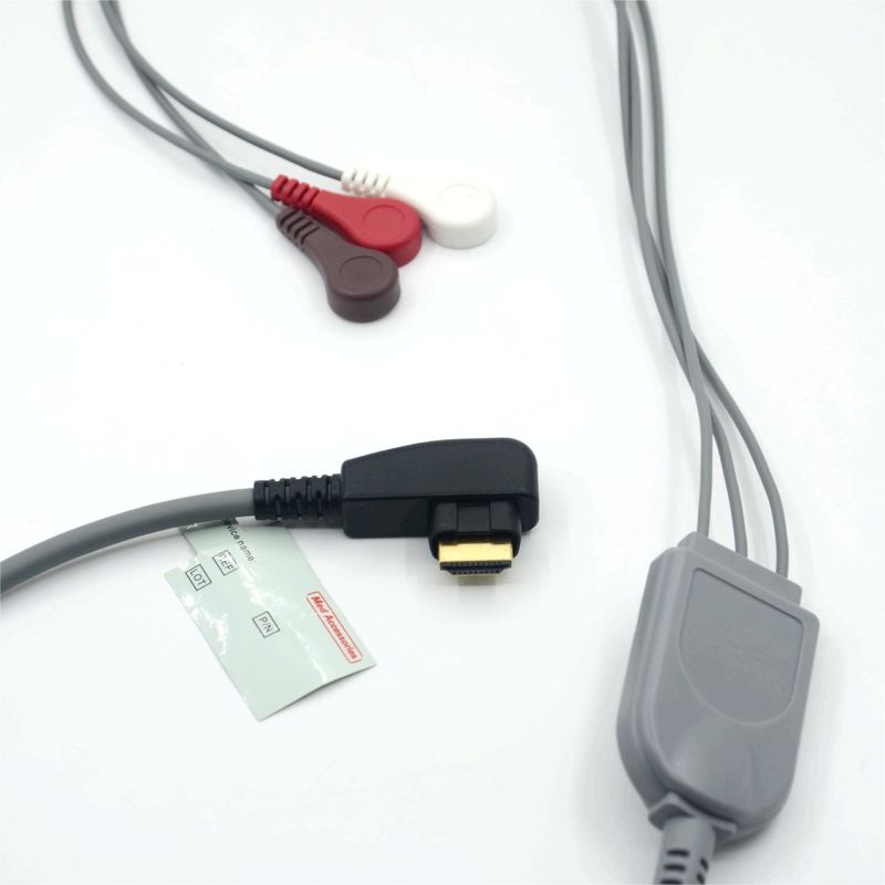 Cáp ECG Holter Đầu dò 3 Chìa Snap AHA/IEC cho DMS300 của DMS, Sản xuất bởi Chuyên gia Y tế