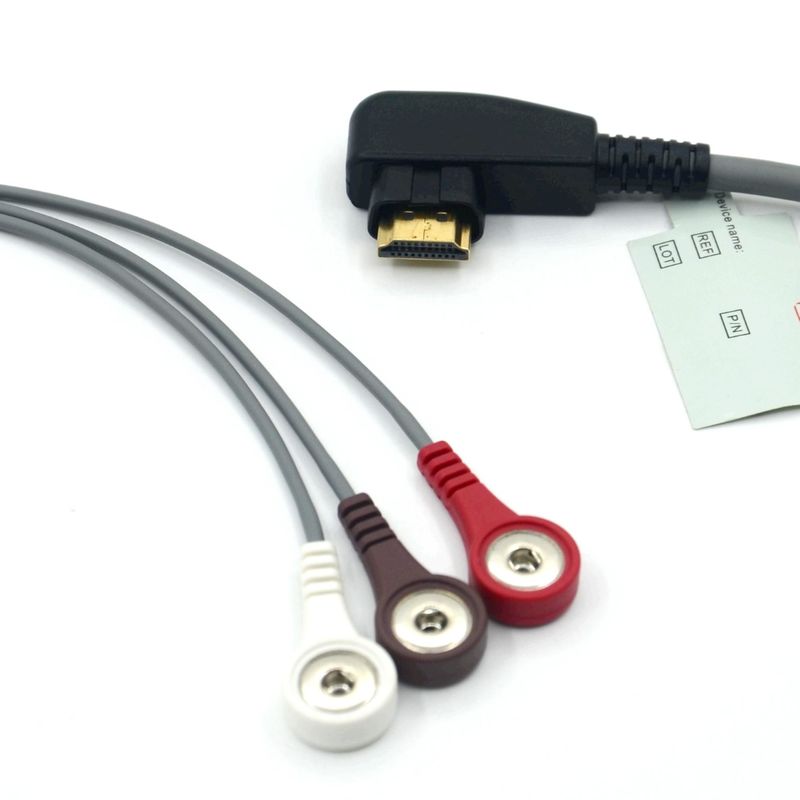 Cáp ECG Holter Đầu dò 3 Chìa Snap AHA/IEC cho DMS300 của DMS, Sản xuất bởi Chuyên gia Y tế