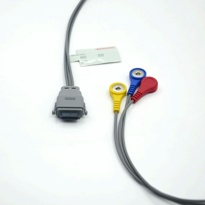 Khớp với Edan SE-2003 5 Lead Holter ECG Cable với Snap được sử dụng cho người lớn / nhi khoa