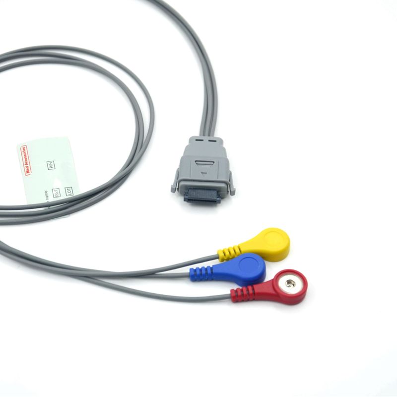 Khớp với Edan SE-2003 5 Lead Holter ECG Cable với Snap được sử dụng cho người lớn / nhi khoa