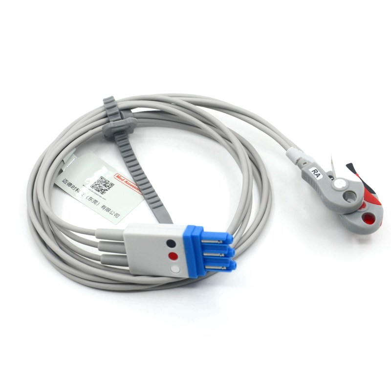 Phù hợp với Philips 3 dẫn Cáp Ecg dẫn dây với Grabber AHA Màu CE&ISO13485