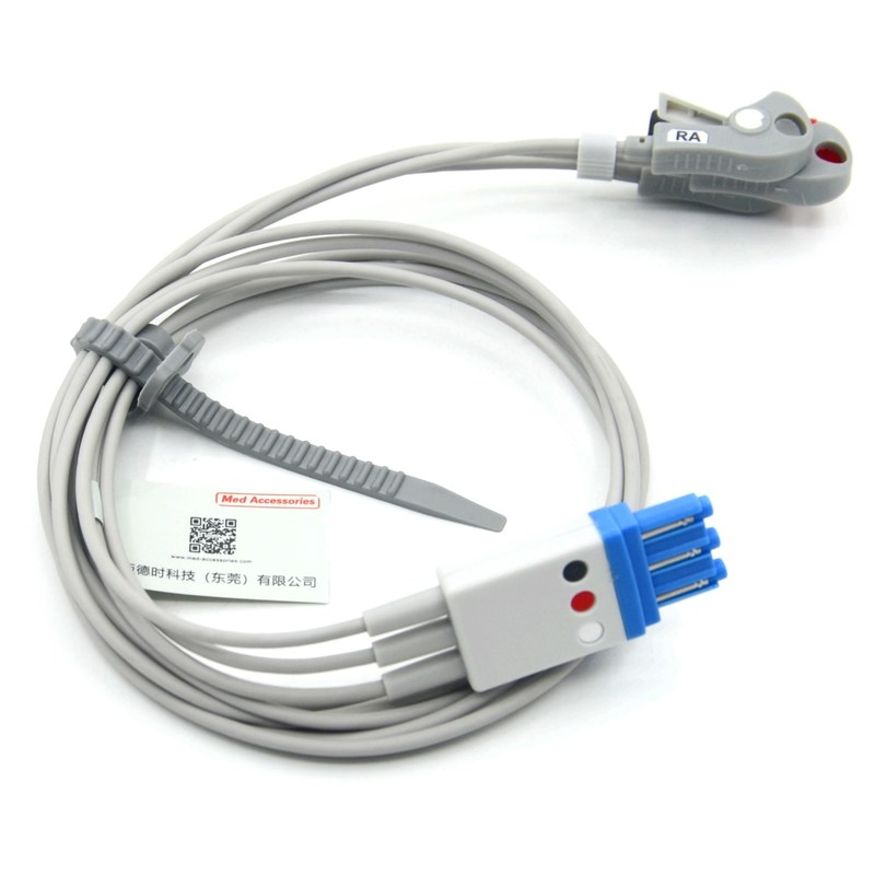 Phù hợp với Philips 3 dẫn Cáp Ecg dẫn dây với Grabber AHA Màu CE&ISO13485