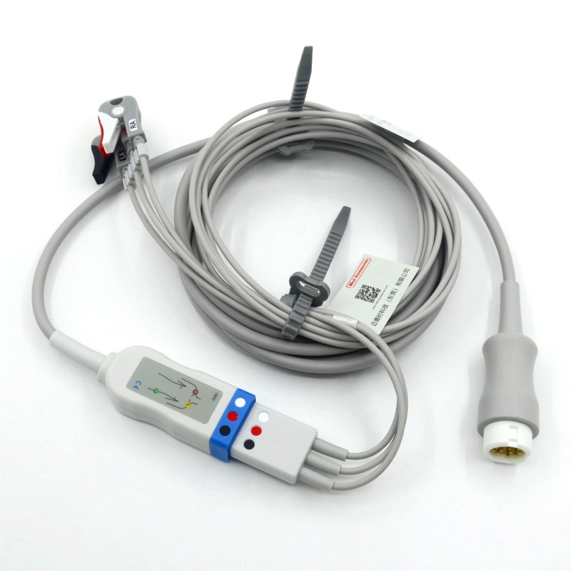 Phù hợp với Philips 3 dẫn Cáp Ecg dẫn dây với Grabber AHA Màu CE&ISO13485