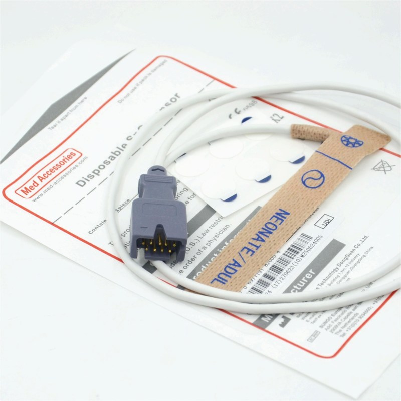 Ứng viên phụ kiện y tế tương thích Masim 2329 Neonate/ Adult 9pin Disposable SpO2 Sensor