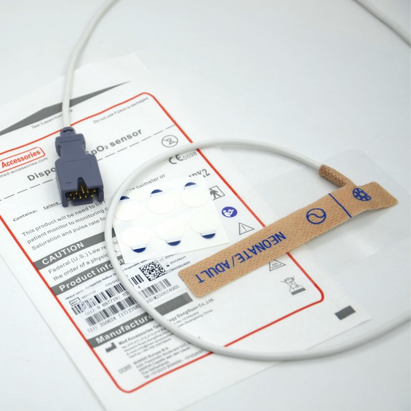 Ứng viên phụ kiện y tế tương thích Masim 2329 Neonate/ Adult 9pin Disposable SpO2 Sensor