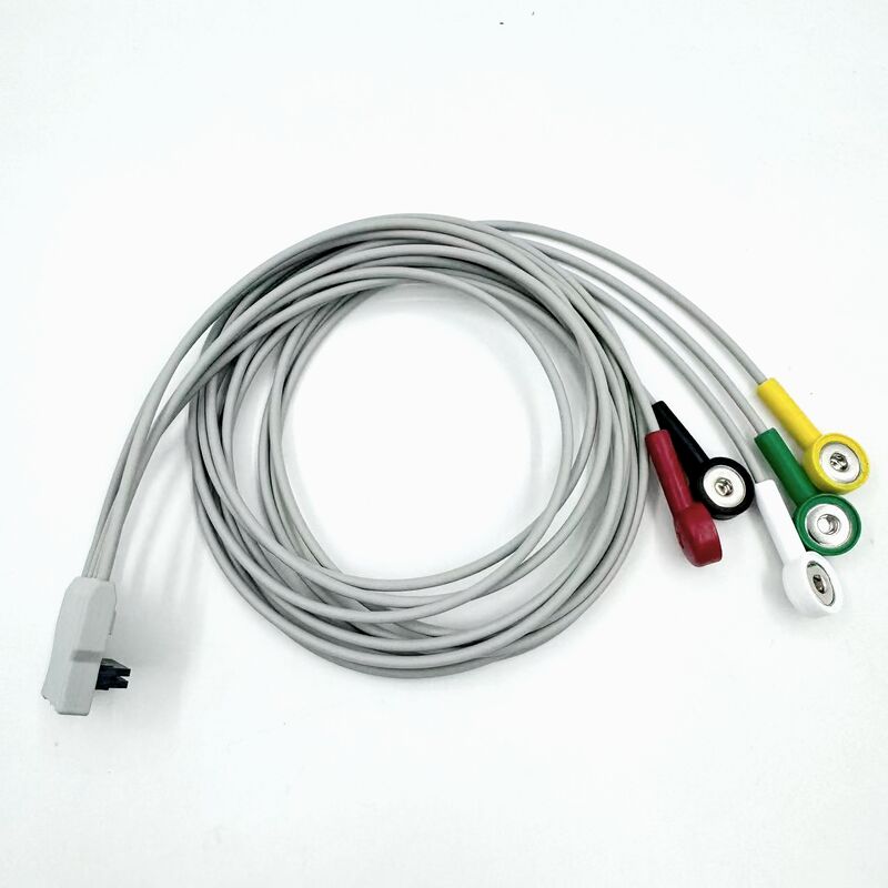 Phụ kiện Med chất lượng cao RoHS được chứng nhận Chẩn đoán Silicone IEC Màu 5-Led Grabber EKG ECG Cable tương thích BLT