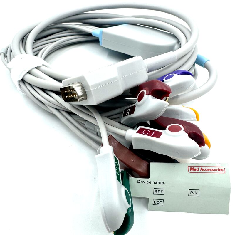 Phụ kiện Med Cáp EKG 10 chì tương thích với Grabber End Vật tư y tế cao su TPU cấp y tế được chứng nhận RoHS