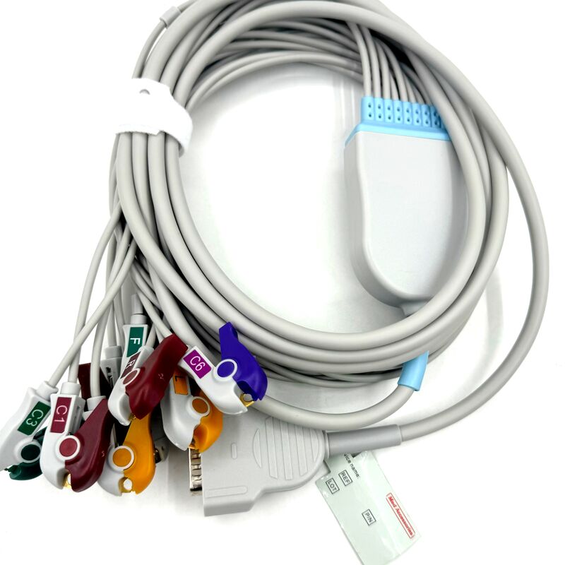 Phụ kiện Med Cáp EKG 10 chì tương thích với Grabber End Vật tư y tế cao su TPU cấp y tế được chứng nhận RoHS