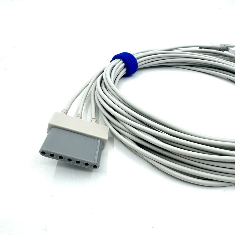 Phụ kiện Med chất lượng cao RoHS được chứng nhận Chẩn đoán silicone IEC Màu 3-Lead Grabber ECG Cable Leadwire