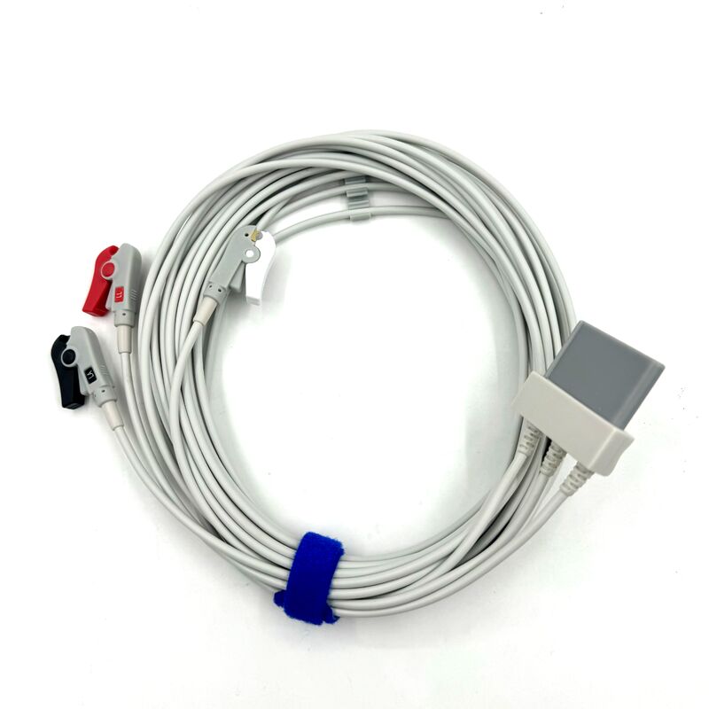 Phụ kiện Med chất lượng cao RoHS được chứng nhận Chẩn đoán silicone IEC Màu 3-Lead Grabber ECG Cable Leadwire