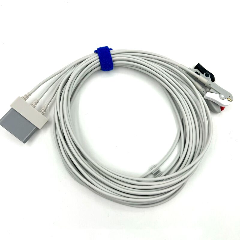 Phụ kiện Med chất lượng cao RoHS được chứng nhận Chẩn đoán silicone IEC Màu 3-Lead Grabber ECG Cable Leadwire