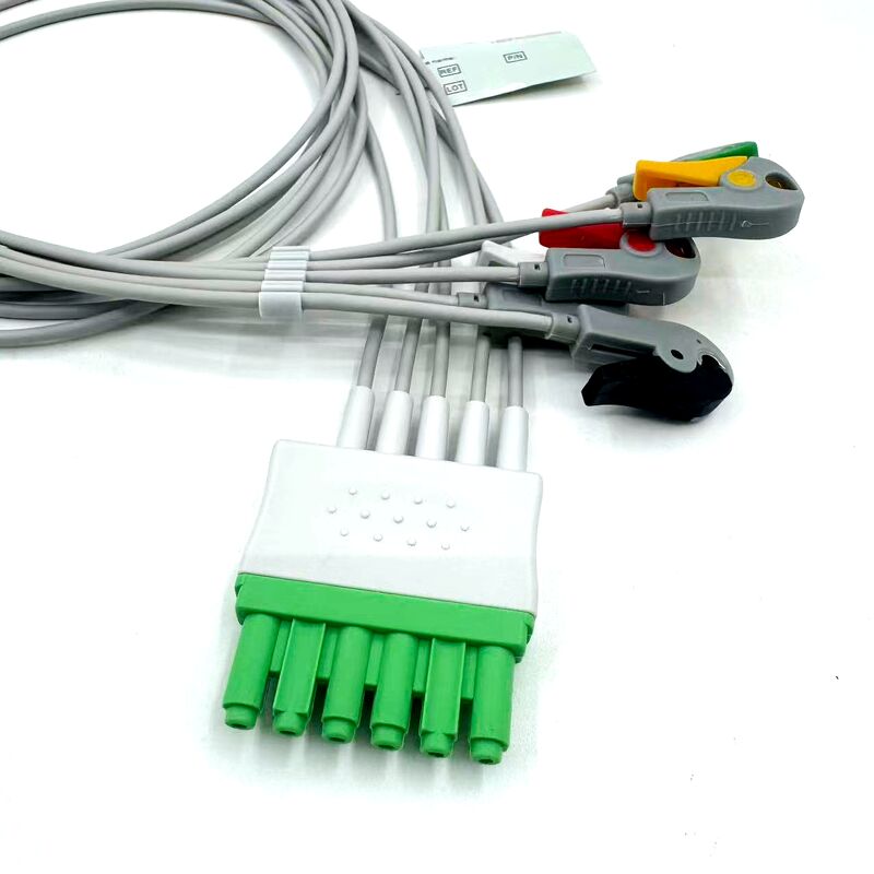 Phụ kiện Med chất lượng cao Mẫu màu IEC được chứng nhận RoHS Dây dẫn 5 đầu EKG ECG cho bệnh nhân y tế