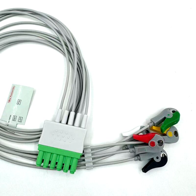 Phụ kiện Med chất lượng cao Mẫu màu IEC được chứng nhận RoHS Dây dẫn 5 đầu EKG ECG cho bệnh nhân y tế