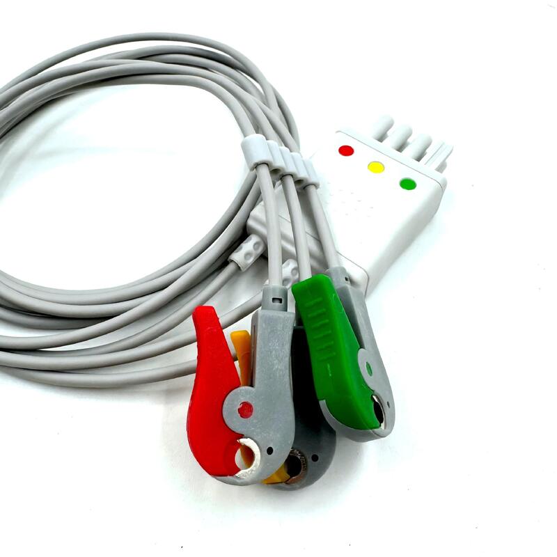 Phụ kiện Med chất lượng cao IEC Mô hình màu RoHS Chứng nhận 3-Lead Grabber ECG Leadwire tương thích Nihon Kohden