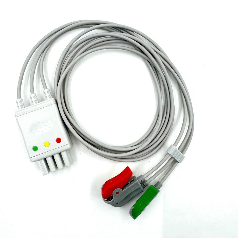 Phụ kiện Med chất lượng cao IEC Mô hình màu RoHS Chứng nhận 3-Lead Grabber ECG Leadwire tương thích Nihon Kohden