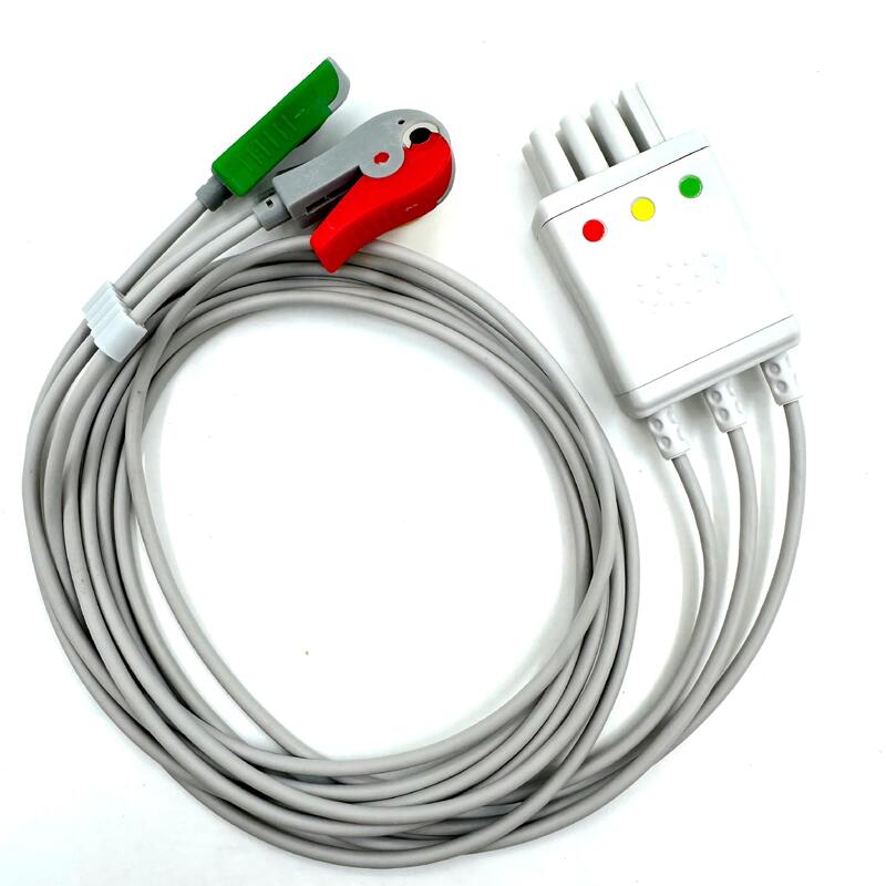 Phụ kiện Med chất lượng cao IEC Mô hình màu RoHS Chứng nhận 3-Lead Grabber ECG Leadwire tương thích Nihon Kohden
