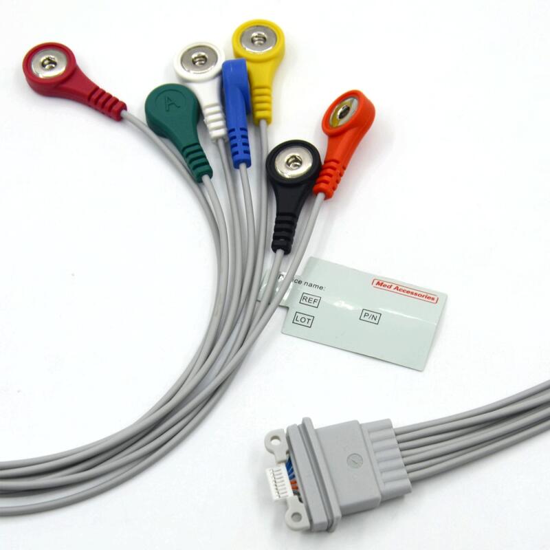 Phụ kiện y tế Cáp EKG TPU 7 điện cực Đầu nối dạng kẹp Phụ kiện theo dõi Thiết bị chẩn đoán y tế Chứng nhận ISO Loại I Tương thích Schille